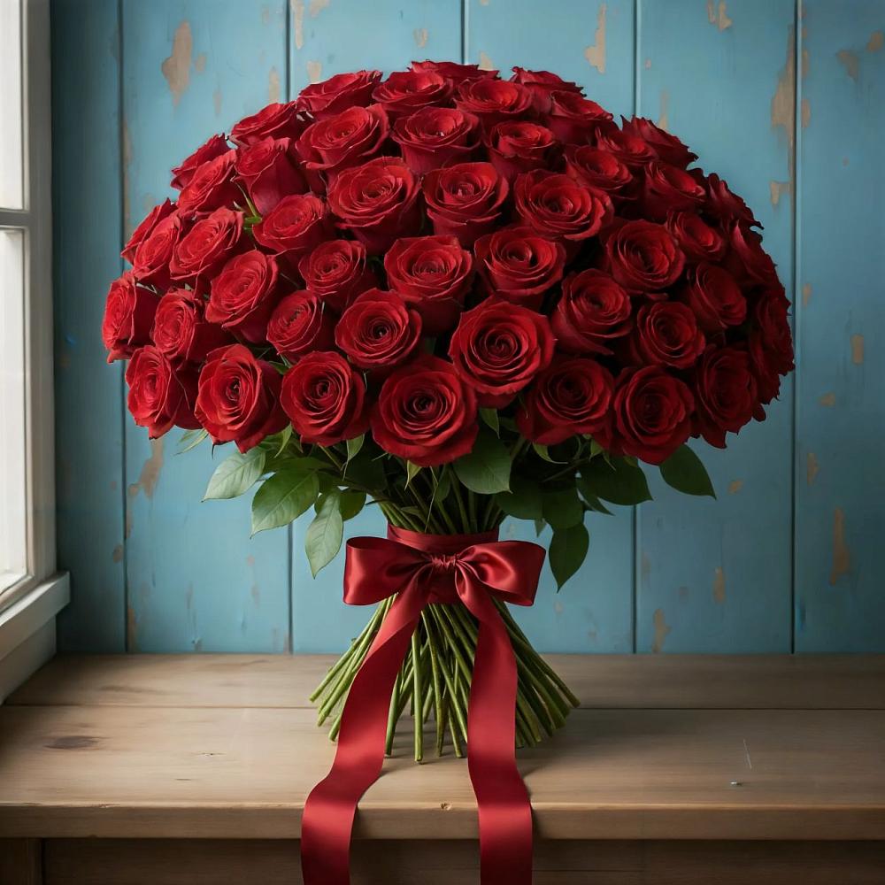 Букет Красные розы Блэк Меджик в Миньяре