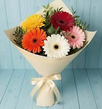 Букет цветов из:  Герберы #REPLACE_PRED# Миньяре