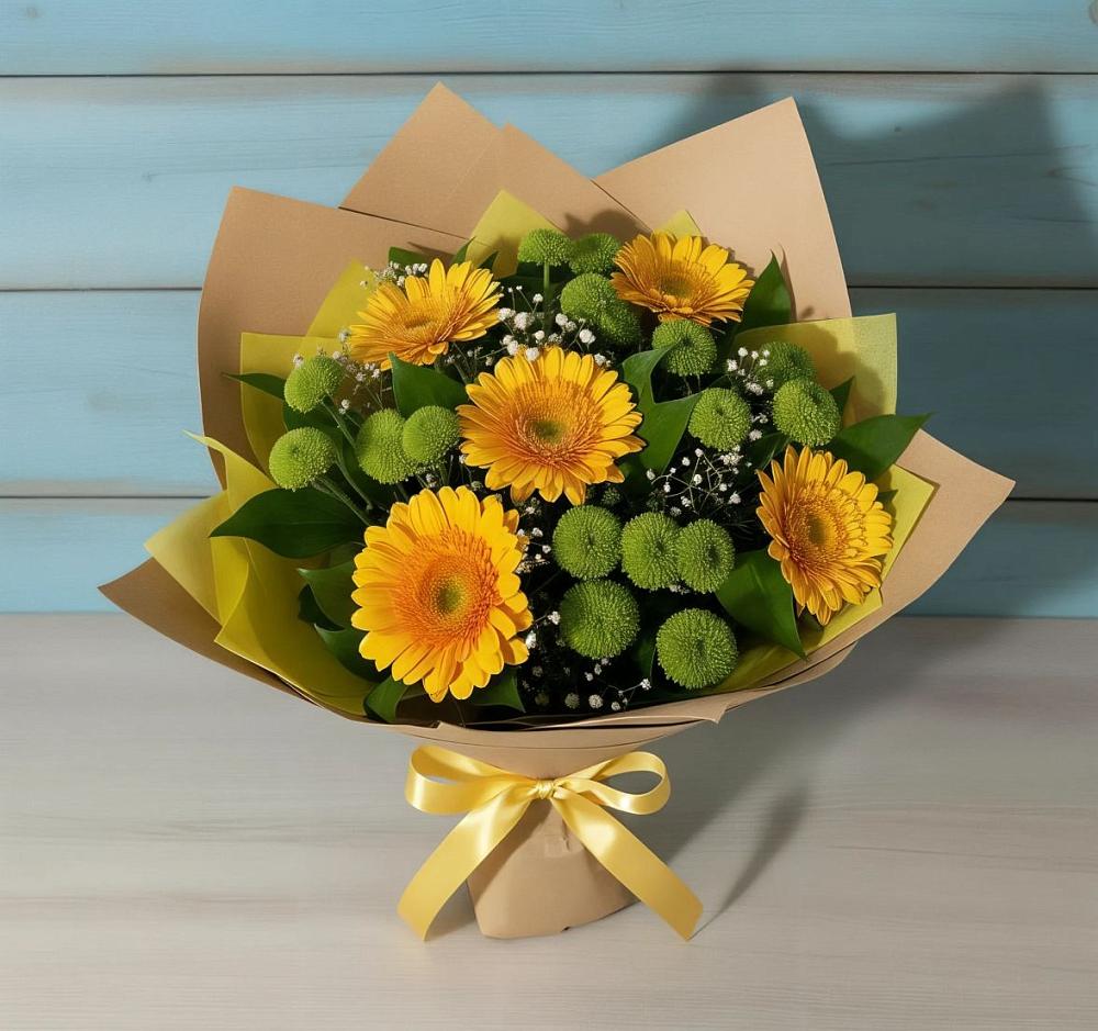 Букет цветов из: Герберы и Хризантемы в Миньяре