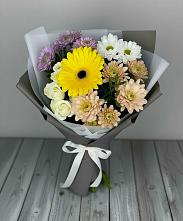 Букет цветов из:  Розы, Герберы и Хризантемы в Миньяре