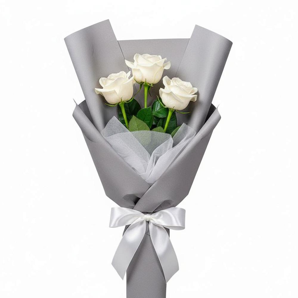 Букет 3 белые розы в Миньяре