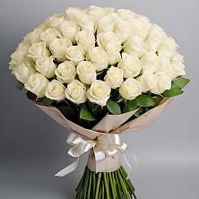Букет 101 беля роза Белоснежка в Миньяре