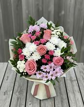 Букет цветов из:  Альстромерии, Гвоздики, Розы и Хризантемы в Миньяре